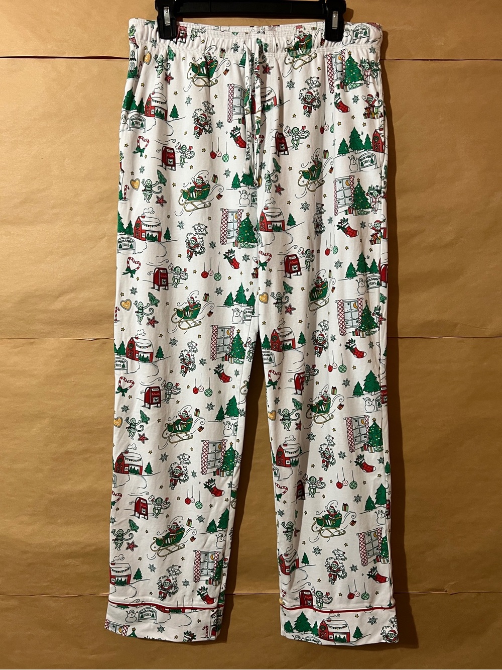 Roller Rabbit | Men's Snow Village Pajama Pants Drawstring Pima Cotton Size L